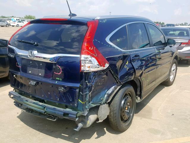 2HKRM3H70FH521276 - 2015 HONDA CR-V EXL BLUE photo 4