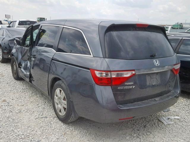 5FNRL5H26BB030285 - 2011 HONDA ODYSSEY LX GRAY photo 3