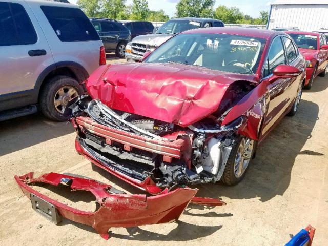 3FA6P0RU1GR190709 - 2016 FORD FUSION TIT RED photo 2