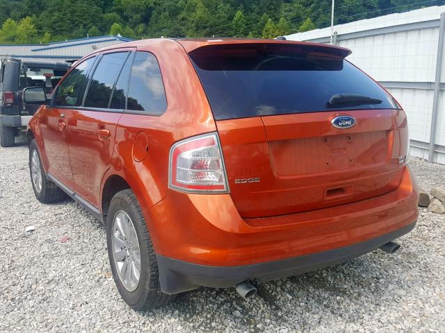 2FMDK48C38BB10421 - 2008 FORD EDGE SEL ORANGE photo 3