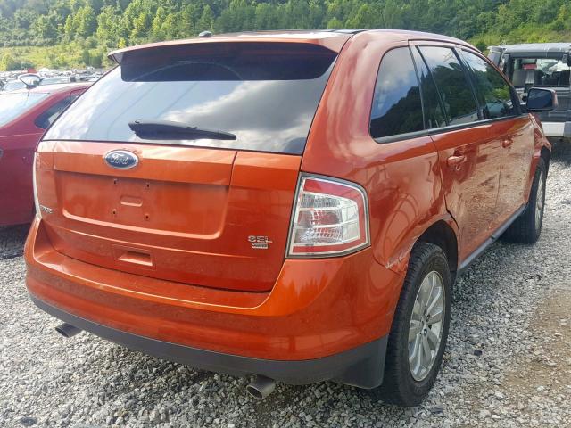 2FMDK48C38BB10421 - 2008 FORD EDGE SEL ORANGE photo 4