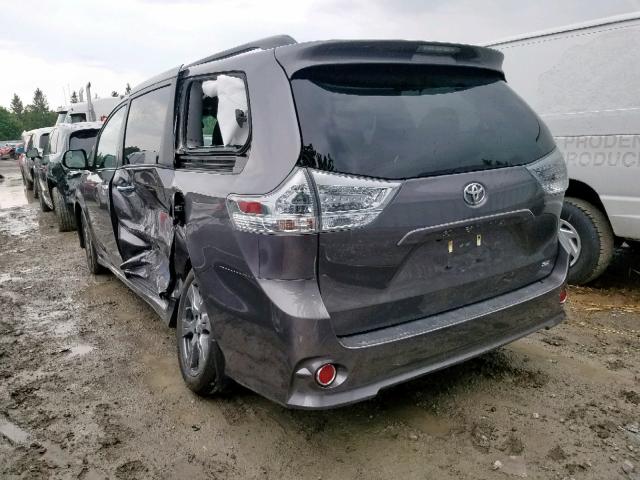 5TDXZ3DC0HS827810 - 2017 TOYOTA SIENNA SE GRAY photo 3