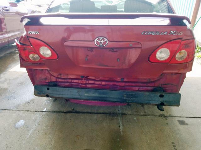 2T1BY30E86C550737 - 2006 TOYOTA COROLLA XR RED photo 9