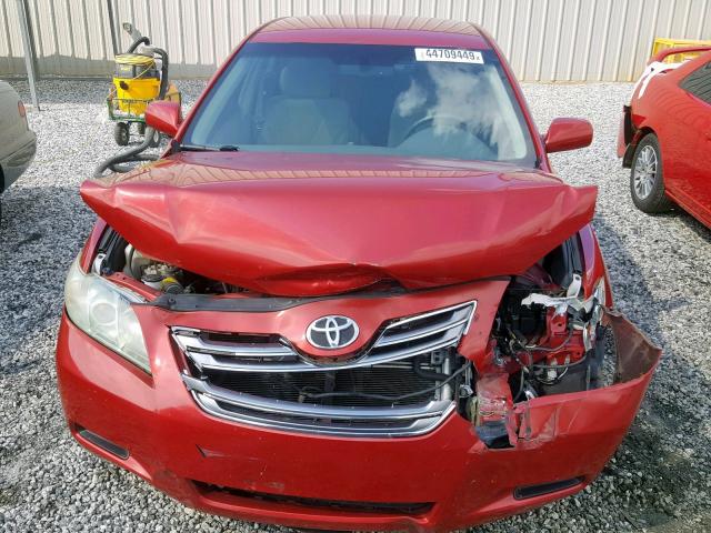 4T1BB46K79U083818 - 2009 TOYOTA CAMRY HYBR RED photo 7