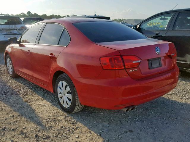 3VW1K7AJ1CM364523 - 2012 VOLKSWAGEN JETTA BASE RED photo 3