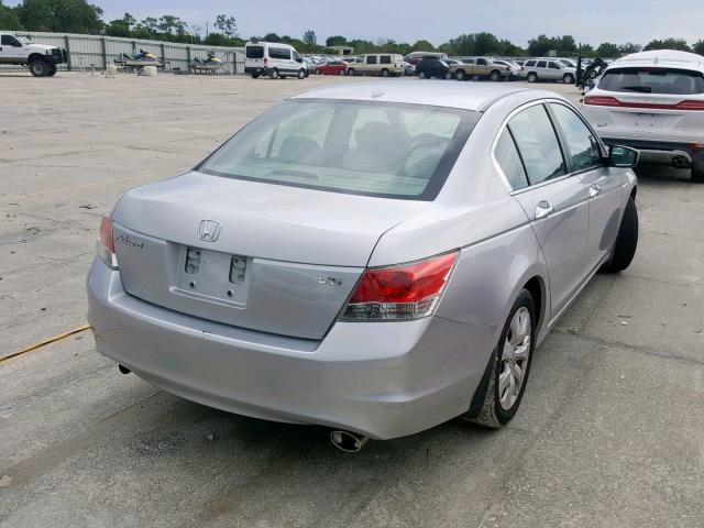 1HGCP36828A021981 - 2008 HONDA ACCORD EXL SILVER photo 4