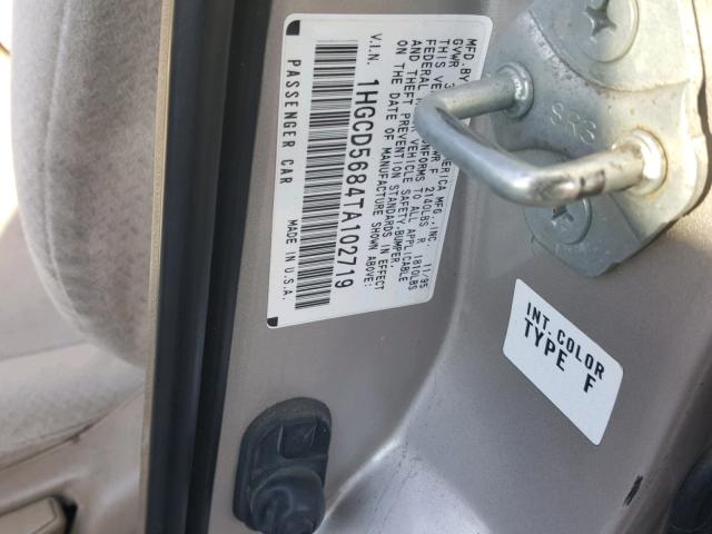 1HGCD5684TA102719 - 1996 HONDA ACCORD DX SILVER photo 10