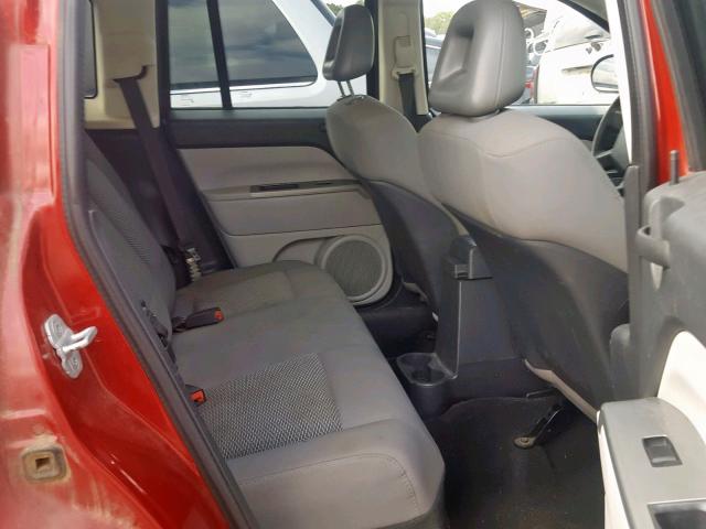 1J8FT47W97D145147 - 2007 JEEP COMPASS RED photo 6