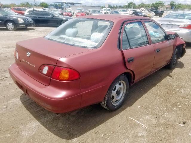 1NXBR12E1YZ312115 - 2000 TOYOTA COROLLA VE RED photo 4