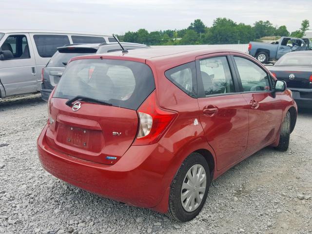 3N1CE2CP2EL418799 - 2014 NISSAN VERSA NOTE RED photo 4