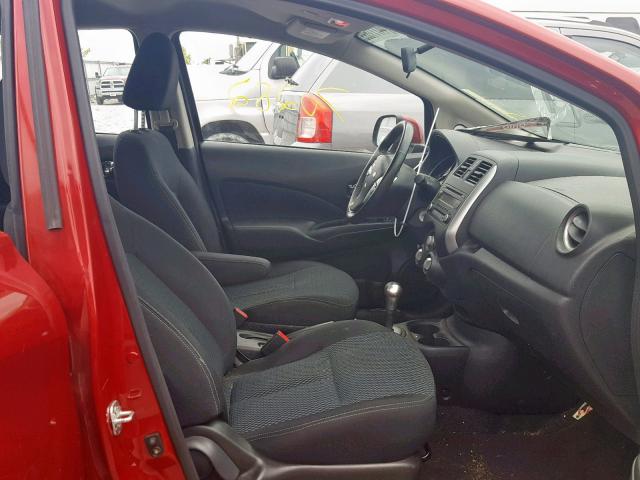 3N1CE2CP2EL418799 - 2014 NISSAN VERSA NOTE RED photo 5