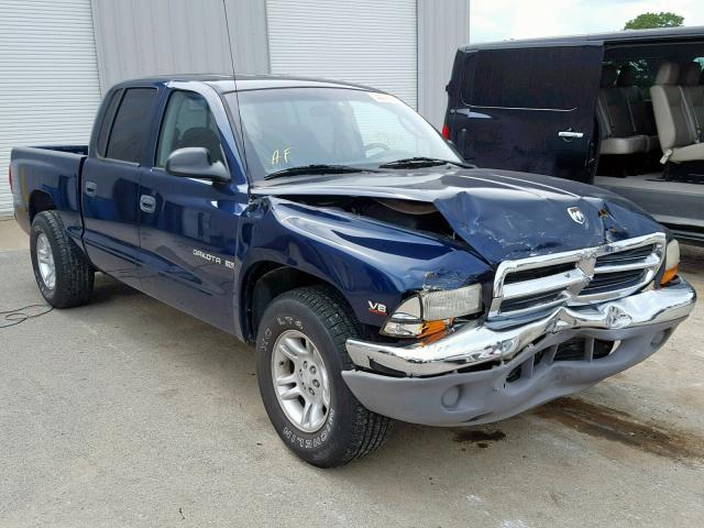 1B7GL2AN01S102514 - 2001 DODGE DAKOTA QUA BLUE photo 1