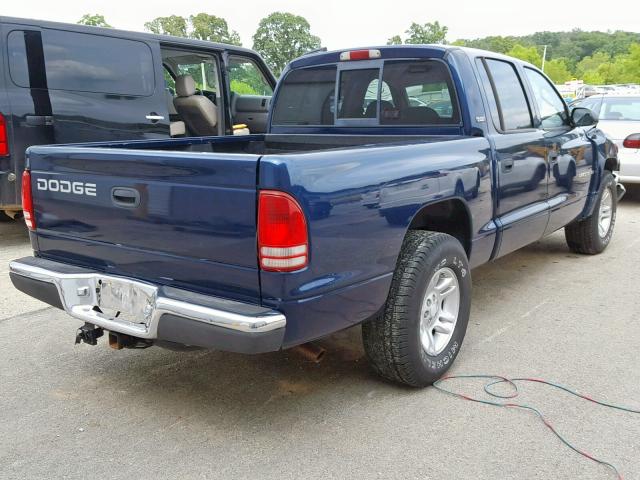 1B7GL2AN01S102514 - 2001 DODGE DAKOTA QUA BLUE photo 4