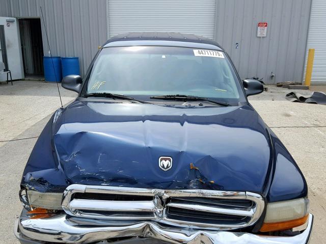 1B7GL2AN01S102514 - 2001 DODGE DAKOTA QUA BLUE photo 7