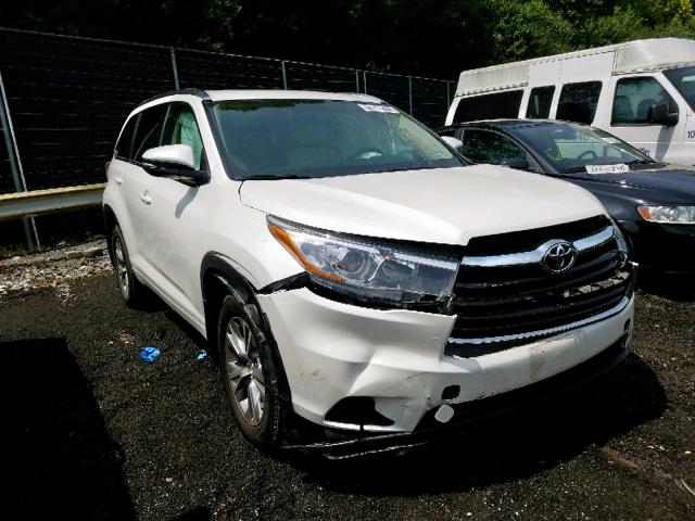 5TDJKRFH1FS146865 - 2015 TOYOTA HIGHLANDER WHITE photo 1