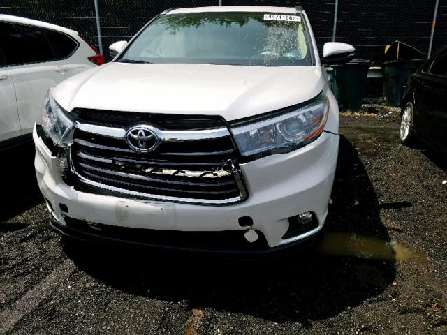 5TDJKRFH1FS146865 - 2015 TOYOTA HIGHLANDER WHITE photo 9