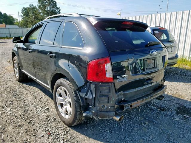 2FMDK4JC1DBC28813 - 2013 FORD EDGE SEL BLACK photo 3