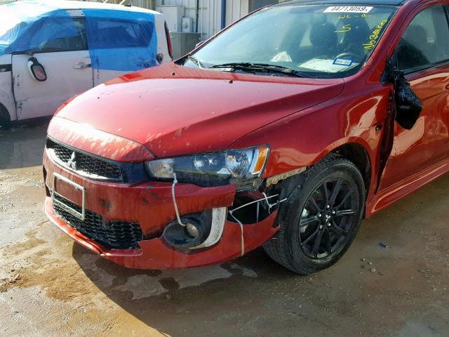 JA32U2FU5HU013106 - 2017 MITSUBISHI LANCER ES RED photo 9