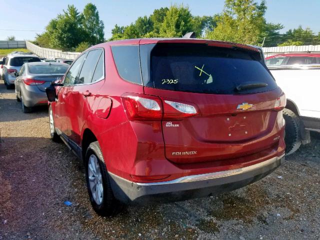 2GNAXSEV2J6232325 - 2018 CHEVROLET EQUINOX LT RED photo 3