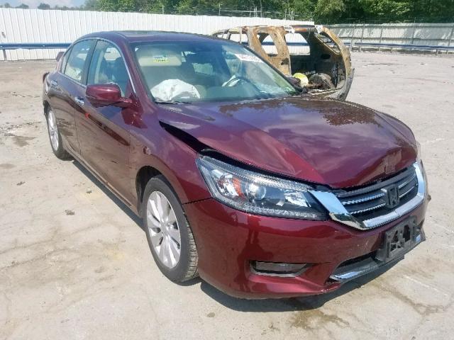 1HGCR2F81EA199283 - 2014 HONDA ACCORD EXL BURGUNDY photo 1