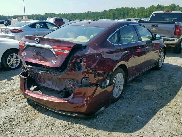 4T1BD1EB9EU019154 - 2014 TOYOTA AVALON HYB BURGUNDY photo 4