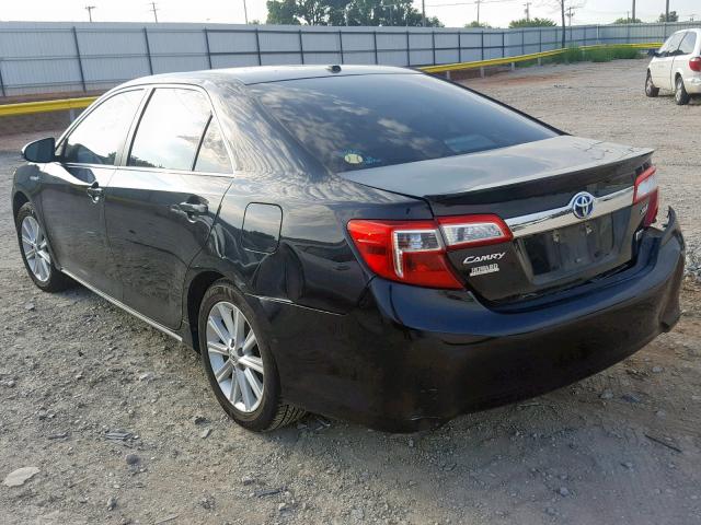 4T1BD1FK0CU035741 - 2012 TOYOTA CAMRY HYBR BLACK photo 3