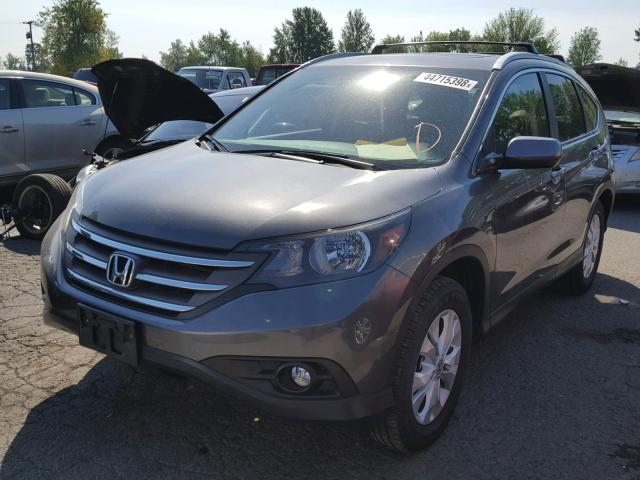 5J6RM4H79DL002915 - 2013 HONDA CR-V EXL GRAY photo 2