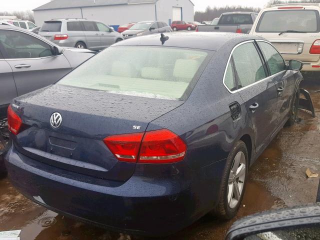 1VWBP7A39DC127059 - 2013 VOLKSWAGEN PASSAT SE BLUE photo 4