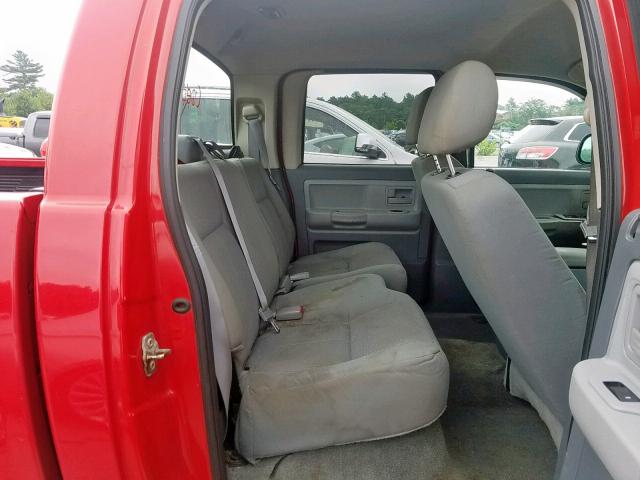 1D7HW48N76S504248 - 2006 DODGE DAKOTA QUA RED photo 6