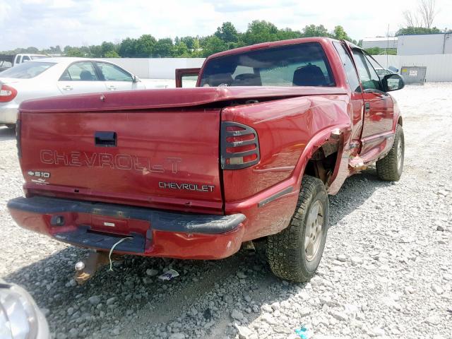 1GCDT19WX18133986 - 2001 CHEVROLET S TRUCK S1 RED photo 4