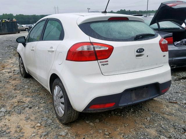 KNADM5A36C6067857 - 2012 KIA RIO LX WHITE photo 3