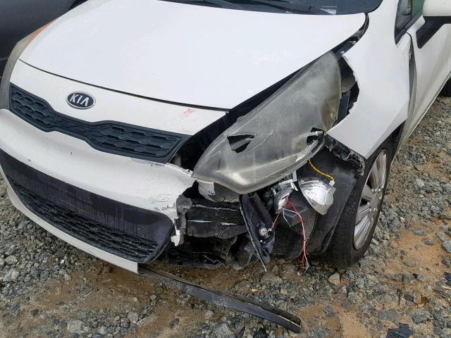 KNADM5A36C6067857 - 2012 KIA RIO LX WHITE photo 9