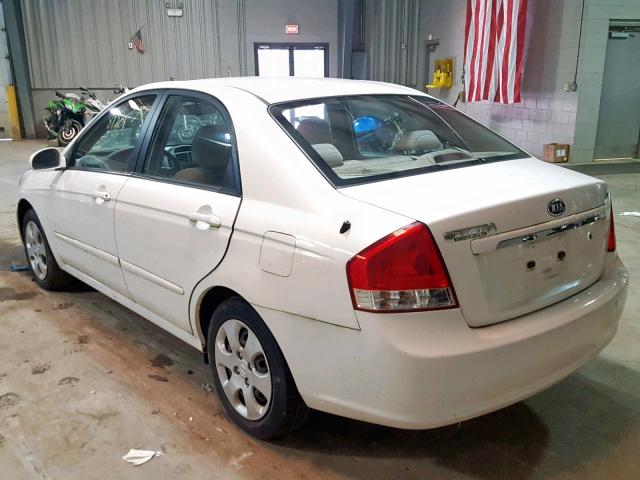 KNAFE222895665991 - 2009 KIA SPECTRA EX WHITE photo 3