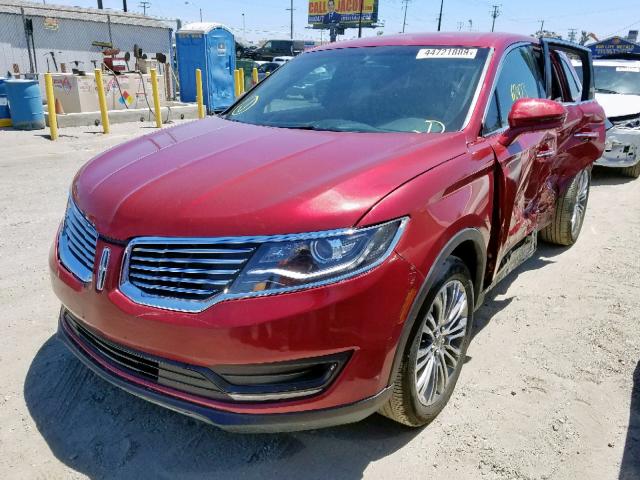 2LMTJ6KR6GBL52288 - 2016 LINCOLN MKX SELECT RED photo 2