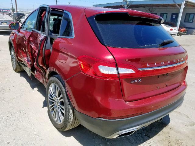 2LMTJ6KR6GBL52288 - 2016 LINCOLN MKX SELECT RED photo 3