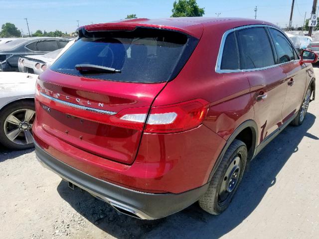 2LMTJ6KR6GBL52288 - 2016 LINCOLN MKX SELECT RED photo 4