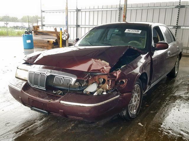 2MEFM74W81X685078 - 2001 MERCURY GRAND MARQ MAROON photo 2