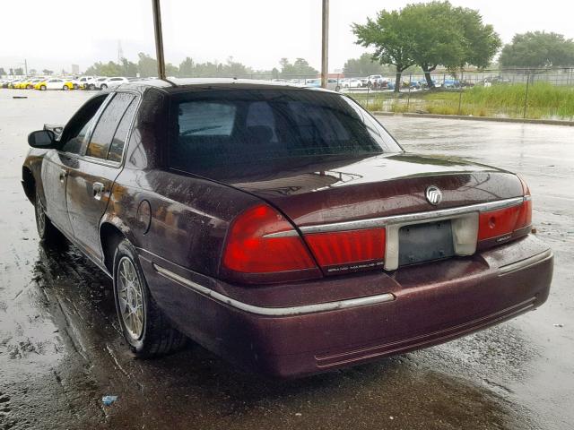 2MEFM74W81X685078 - 2001 MERCURY GRAND MARQ MAROON photo 3