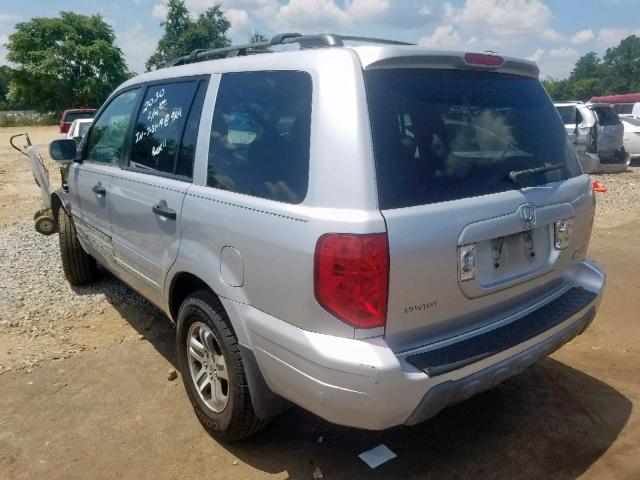 5FNYF18405B064434 - 2005 HONDA PILOT EX SILVER photo 3