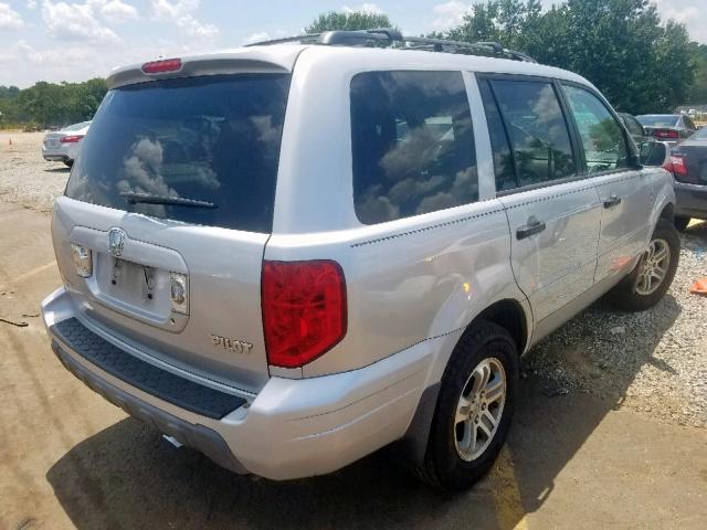 5FNYF18405B064434 - 2005 HONDA PILOT EX SILVER photo 4