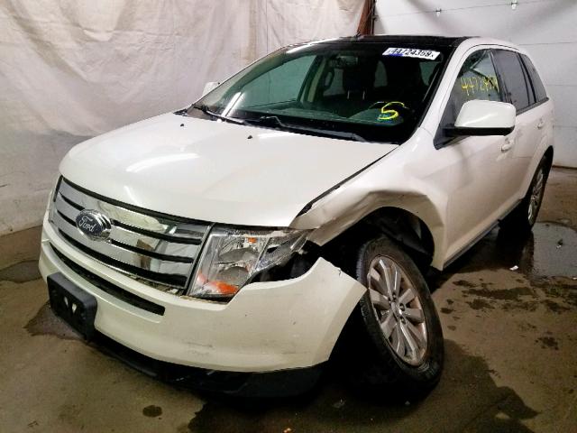 2FMDK4JC1ABB19425 - 2010 FORD EDGE SEL WHITE photo 2