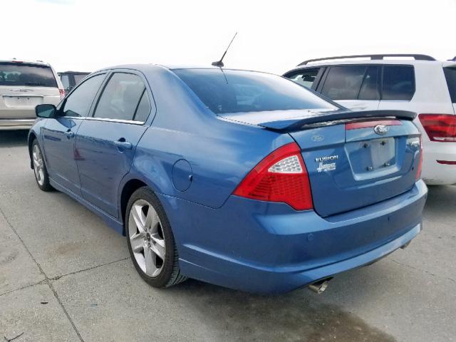 3FAHP0KC4AR178247 - 2010 FORD FUSION SPO BLUE photo 3