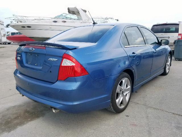 3FAHP0KC4AR178247 - 2010 FORD FUSION SPO BLUE photo 4