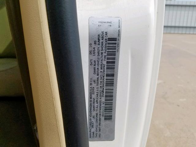 3VWRW3AG6AM028092 - 2010 VOLKSWAGEN NEW BEETLE 白色 照片 10