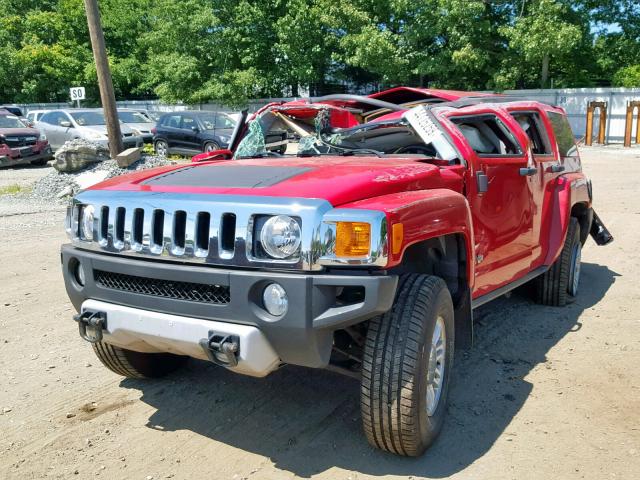 5GTEN13E788191362 - 2008 HUMMER H3 RED photo 2