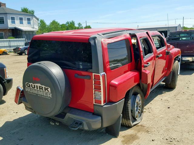 5GTEN13E788191362 - 2008 HUMMER H3 RED photo 4