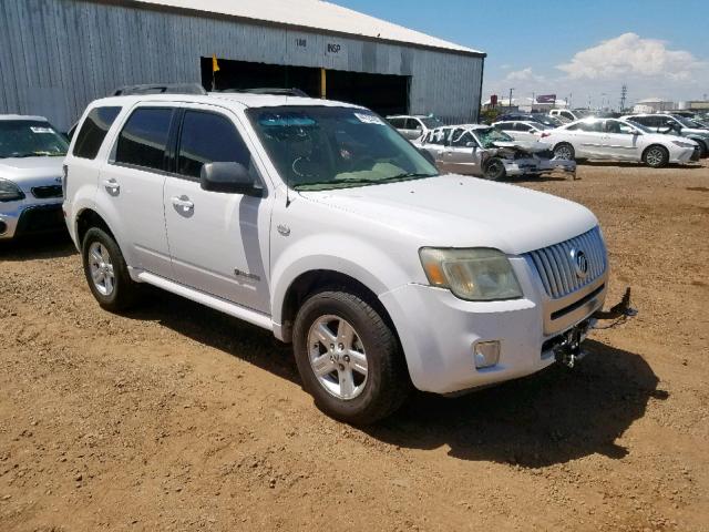 4M2CU29H48KJ50063 - 2008 MERCURY MARINER HE WHITE photo 1