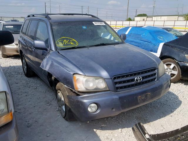 JTEGF21A830116465 - 2003 TOYOTA HIGHLANDER BLUE photo 1