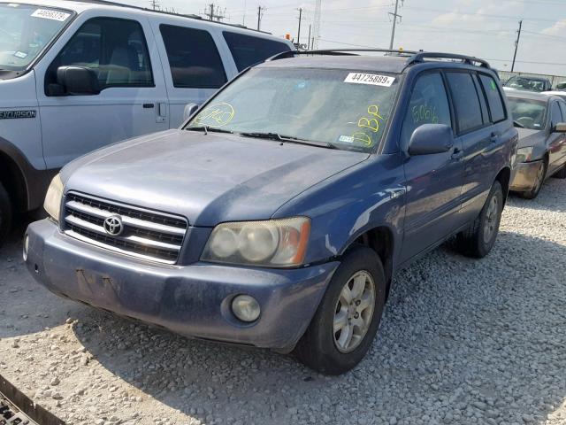 JTEGF21A830116465 - 2003 TOYOTA HIGHLANDER BLUE photo 2