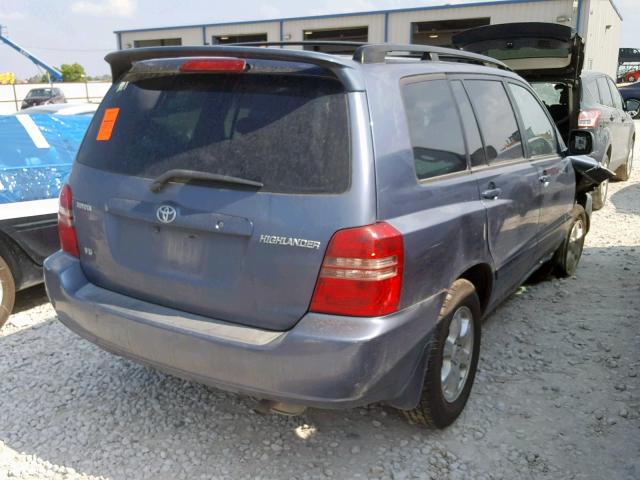 JTEGF21A830116465 - 2003 TOYOTA HIGHLANDER BLUE photo 4